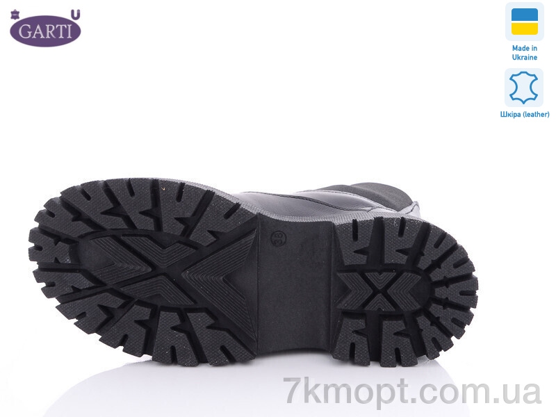 Ботинки Garti 361 Чорна шкіра байка - 1